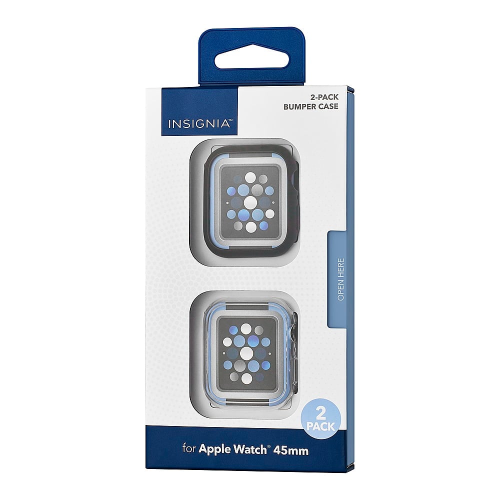 Alt View 17. Insignia™ - Bumper Cases for Apple Watch 45mm (2-Pack) - Black/Clear.