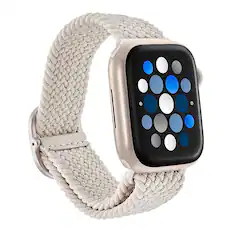 Angle. Insignia™ - Braided Nylon Band for Apple Watch 38mm, 40mm and 41mm (All Series) - Stone.