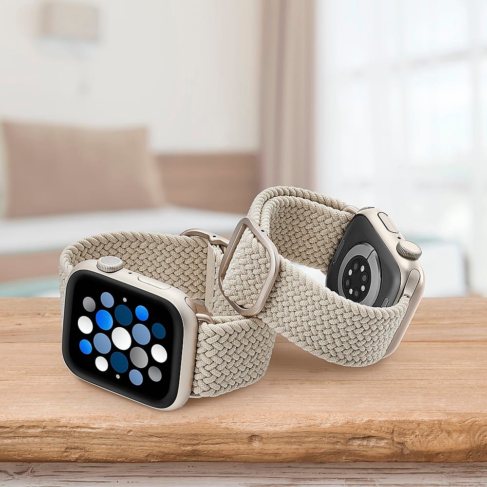 Alt View 16. Insignia™ - Braided Nylon Band for Apple Watch 38mm, 40mm and 41mm (All Series) - Stone.