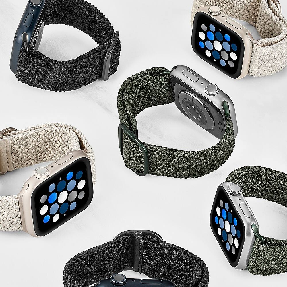 Alt View 17. Insignia™ - Braided Nylon Band for Apple Watch 38mm, 40mm and 41mm (All Series) - Stone.