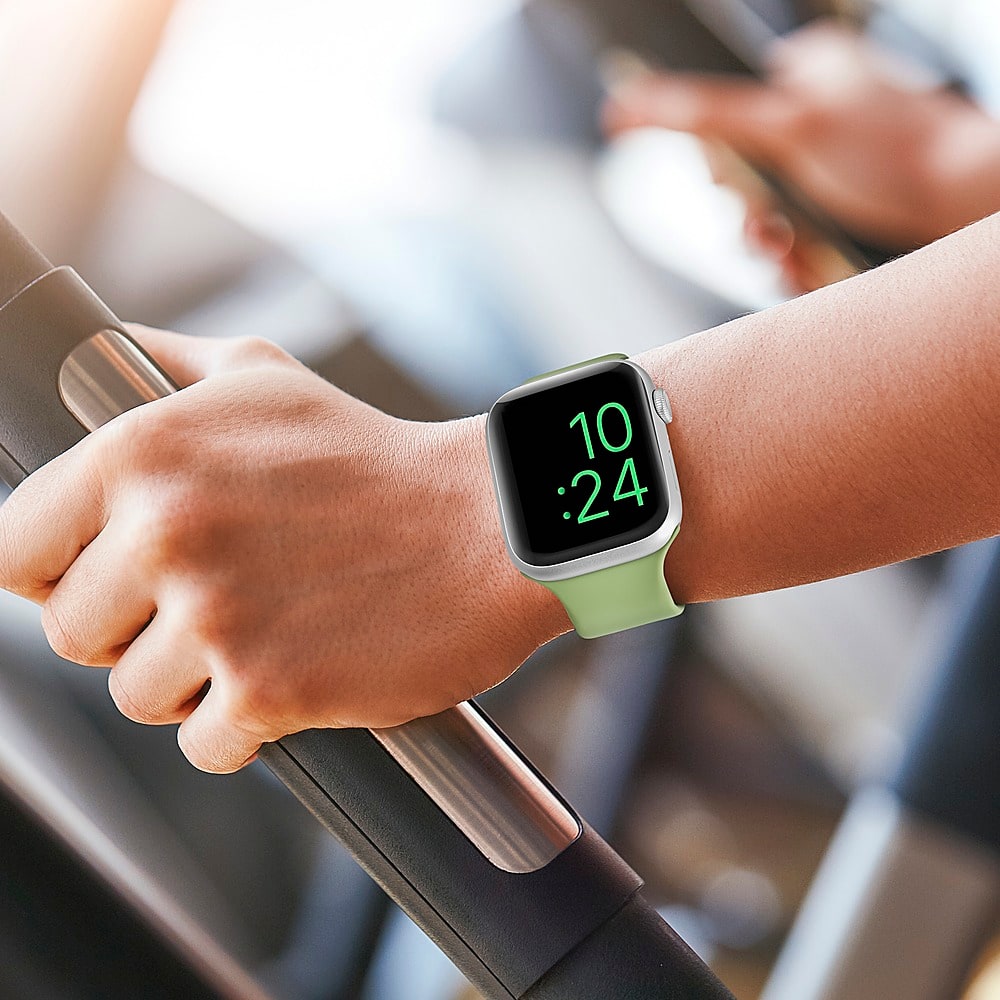 Alt View 17. Insignia™ - Silicone Band for Apple Watch 42mm, 44mm, 45mm and Apple Watch Ultra 49mm (All Series) - Cool Matcha.