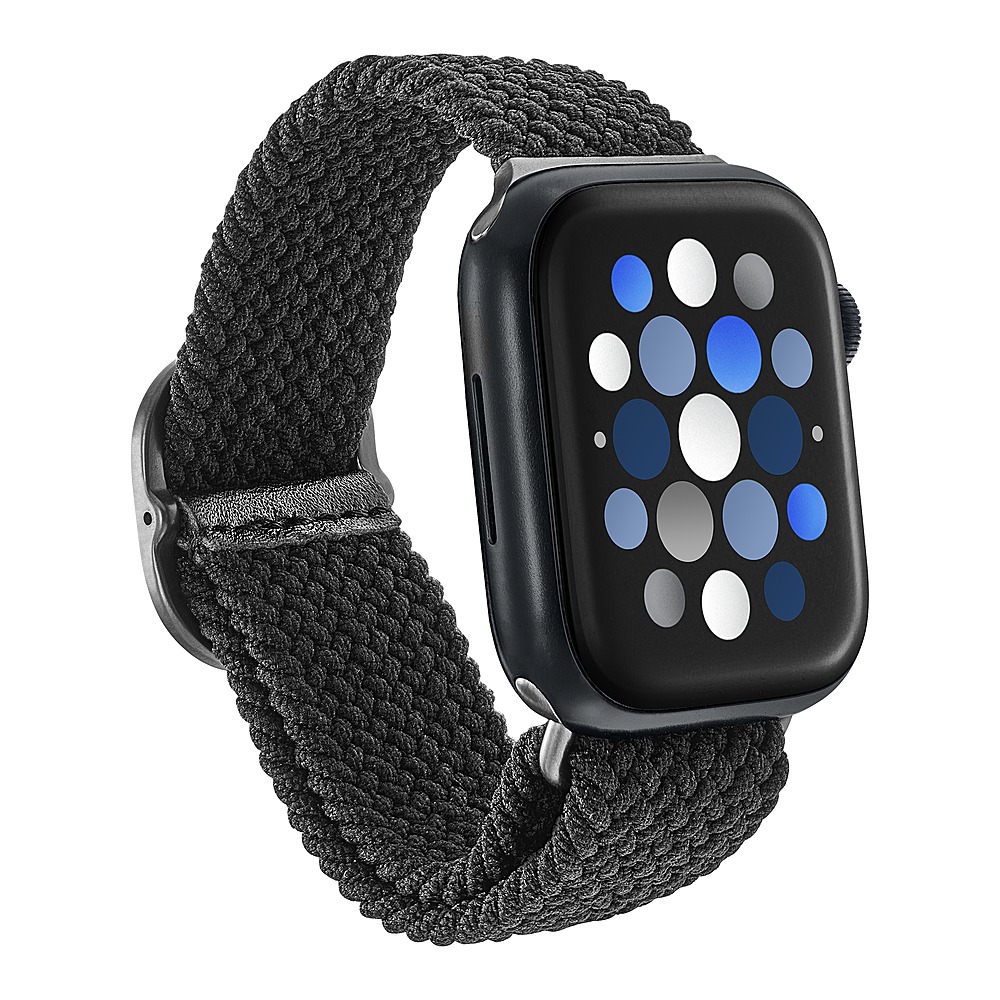Angle View: Insignia™ - Braided Nylon Band for Apple Watch 38mm, 40mm and 41mm (All Series) - Black