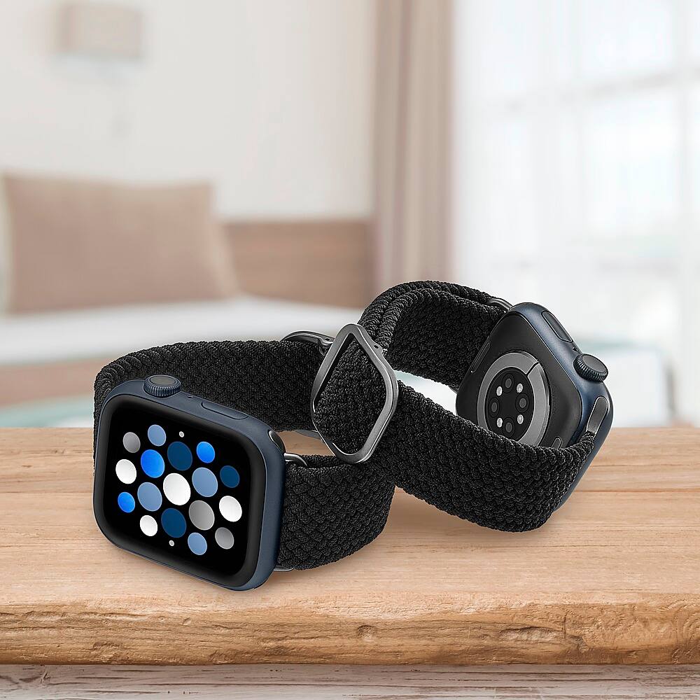 Alt View 16. Insignia™ - Braided Nylon Band for Apple Watch 38mm, 40mm and 41mm (All Series) - Black.