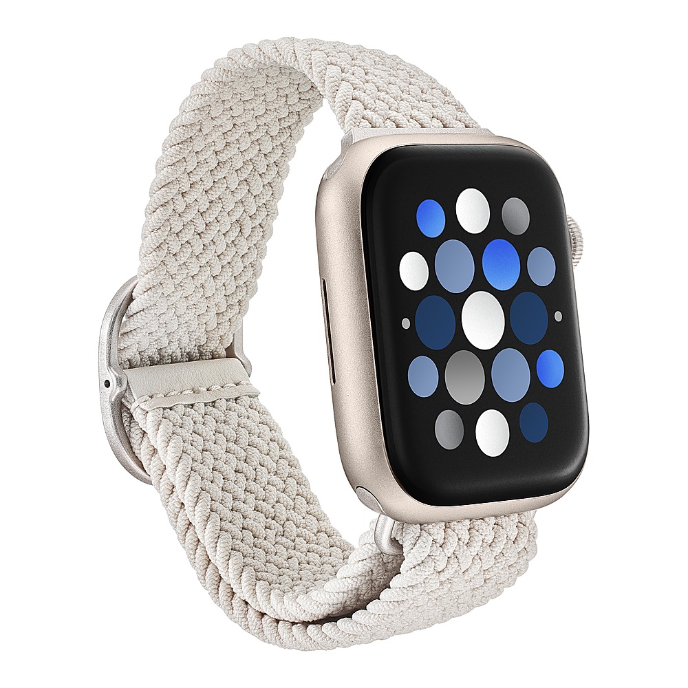Angle View: Insignia™ - Braided Nylon Band for Apple Watch 42mm, 44mm, 45mm and Apple Watch Ultra 49mm (All Series) - Stone