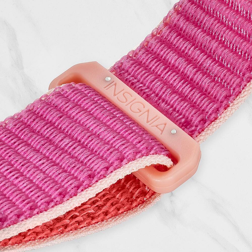 Alt View 15. Insignia™ - Silicone and Nylon Bands for Apple Watch 38mm, 40mm and 41mm (2-Pack) - Stone/Hot Pink.