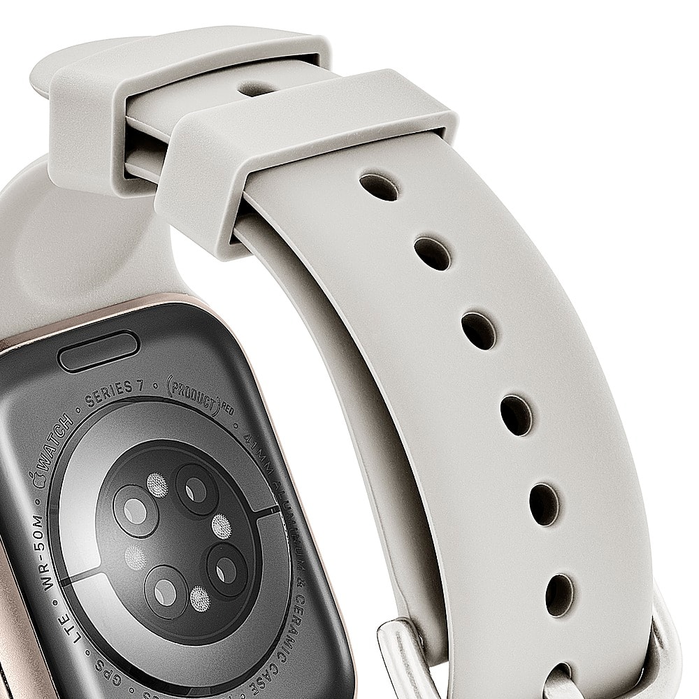 Alt View 16. Insignia™ - Silicone and Nylon Bands for Apple Watch 38mm, 40mm and 41mm (2-Pack) - Stone/Hot Pink.