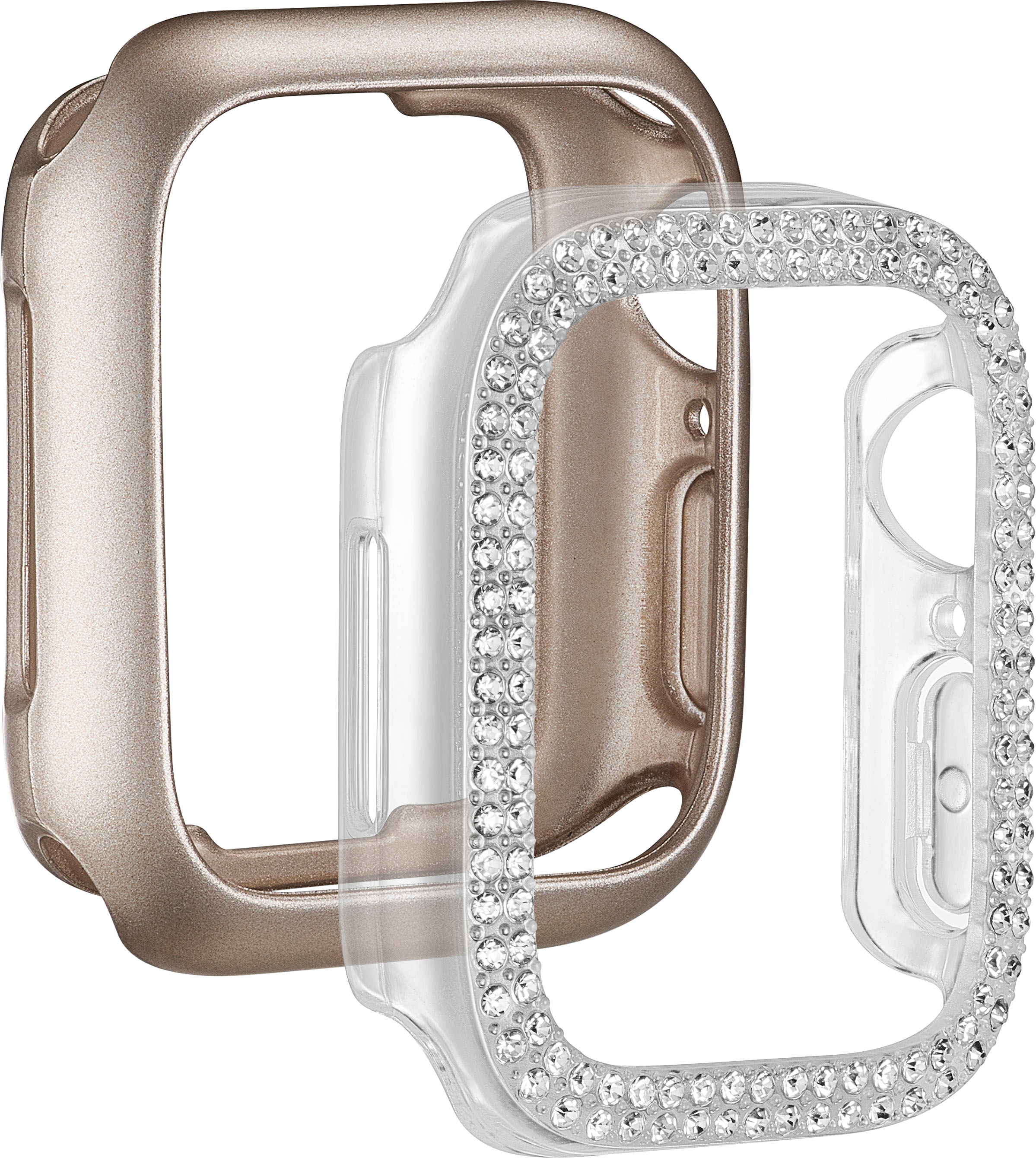 Angle View: Insignia™ - Bumper Cases for Apple Watch 41mm (2-Pack) - Bling/Champagne