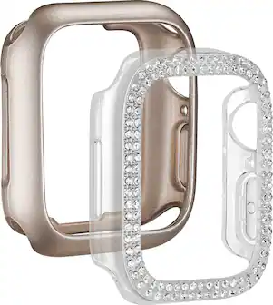 Angle. Insignia™ - Bumper Cases for Apple Watch 41mm (2-Pack) - Bling/Champagne.