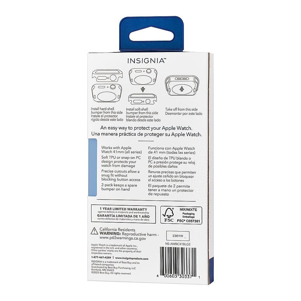 Alt View 18. Insignia™ - Bumper Cases for Apple Watch 41mm (2-Pack) - Bling/Champagne.