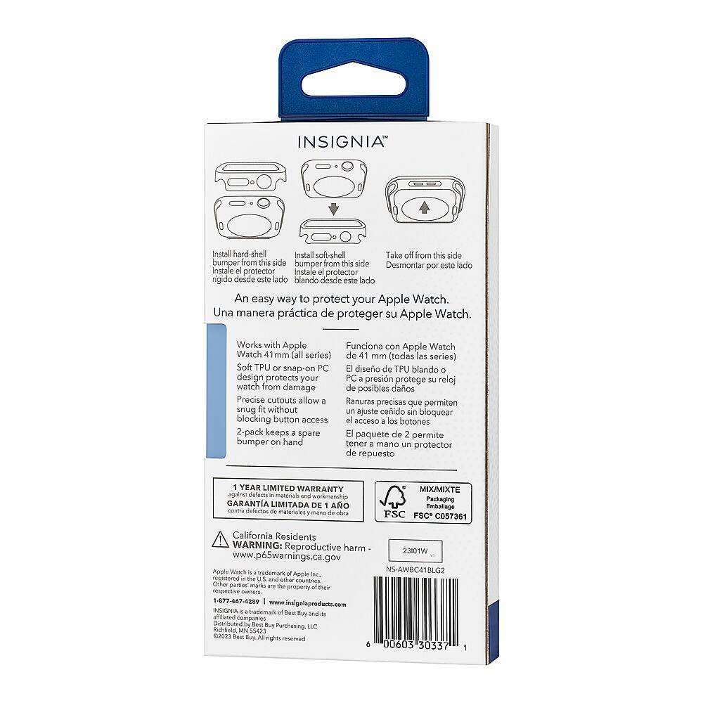 Alt View 18. Insignia™ - Bumper Cases for Apple Watch 41mm (2-Pack) - Bling/Champagne.