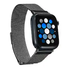 Angle. Insignia™ - Stainless Steel Mesh Band for Apple Watch 38mm, 40mm and 41mm (All Series) - Black.