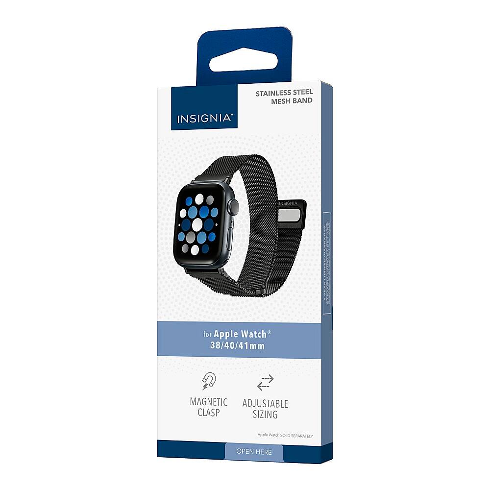 Alt View 14. Insignia™ - Stainless Steel Mesh Band for Apple Watch 38mm, 40mm and 41mm (All Series) - Black.