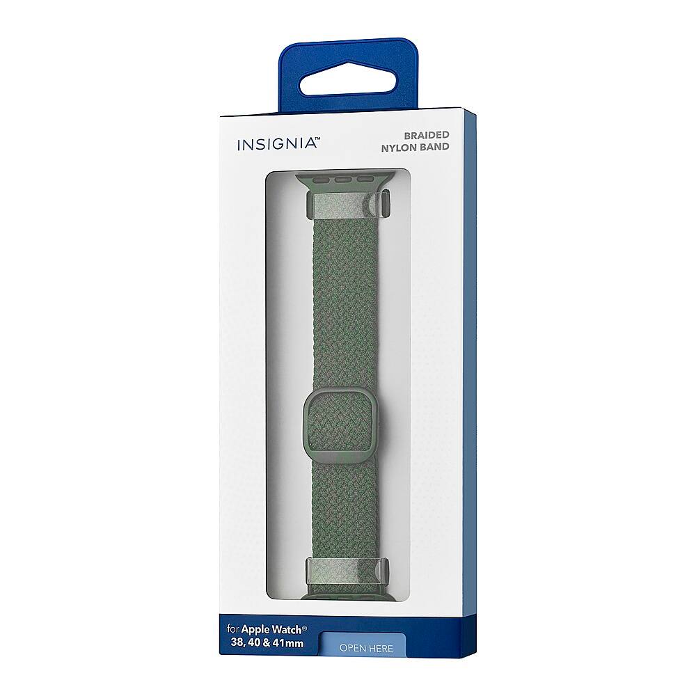 Alt View 18. Insignia™ - Braided Nylon Band for Apple Watch 38mm, 40mm and 41mm (All Series) - Olive Green.