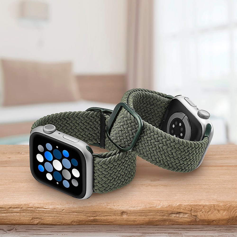 Alt View 16. Insignia™ - Braided Nylon Band for Apple Watch 38mm, 40mm and 41mm (All Series) - Olive Green.