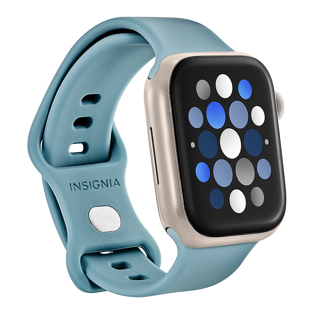 Angle View: Insignia™ - Silicone Band for Apple Watch 38mm, 40mm and 41mm (All Series) - Teal