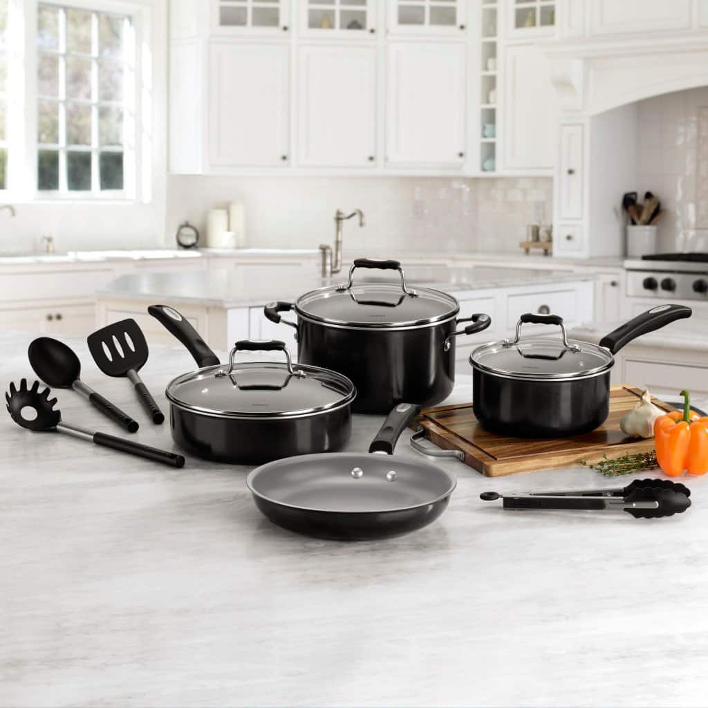 Zoom in on Alt View Zoom 13. Cuisinart - Ceramic Nonstick 11 PC Cookware Set - Black.