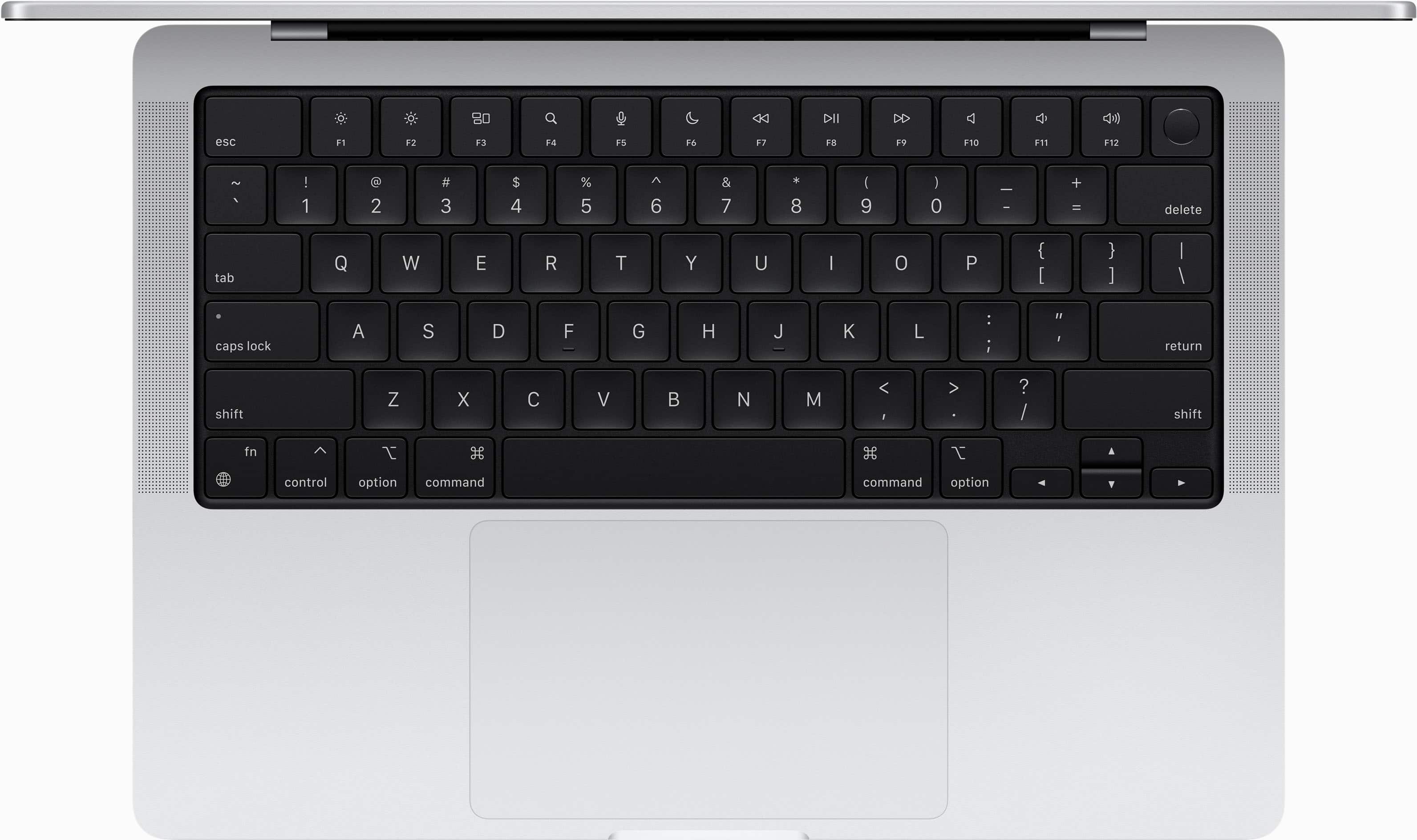 The image features a laptop computer with a black keyboard and a silver body. The keyboard has a numeric keypad and a touchpad. The laptop is placed on a white background, making it the focal point of the image.