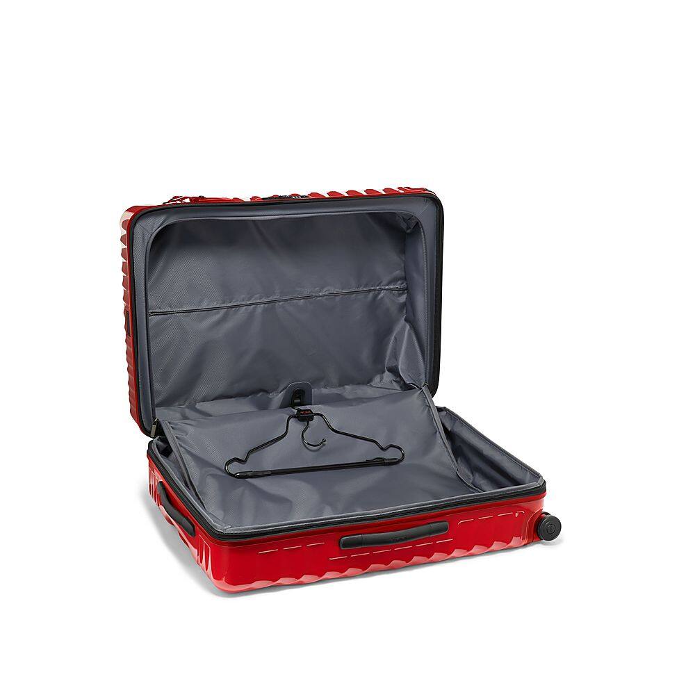 Left View: TUMI - 19 Degree Extended Trip 33" Expandable 4 Wheeled Spinner Suitcase - Red