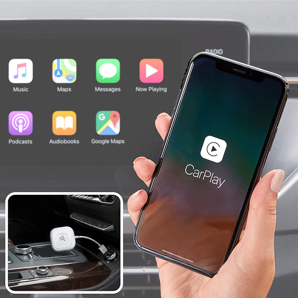 Alt View 12. Aluratek - Wireless Adapter for Apple CarPlay - White.
