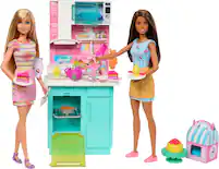 Barbie - Celebration Fun Baking & Kitchen with Dolls Playset - Multicolor - Front_Zoom