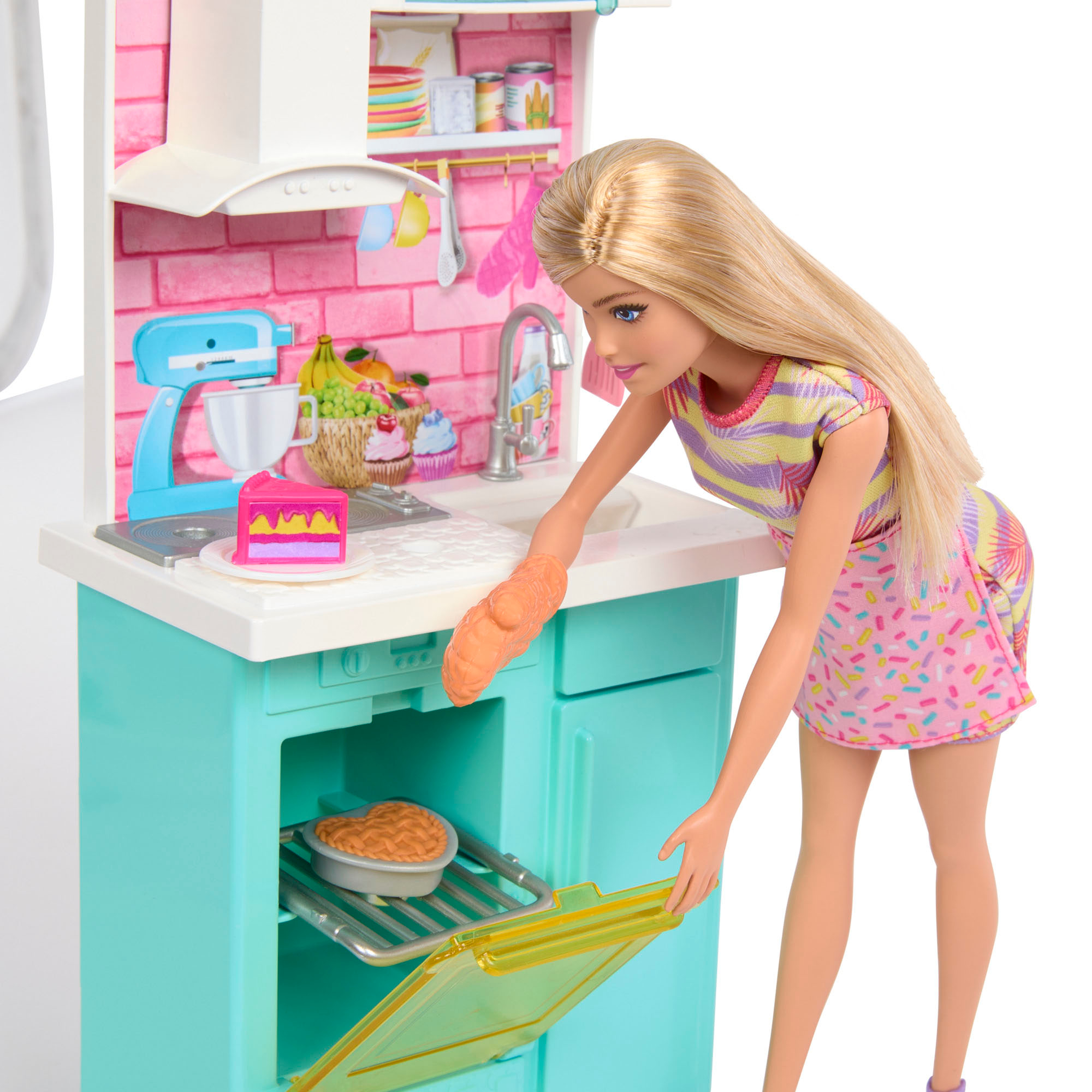 Barbie Celebration Fun Baking & Kitchen with Dolls Playset HJY94 - Best Buy
