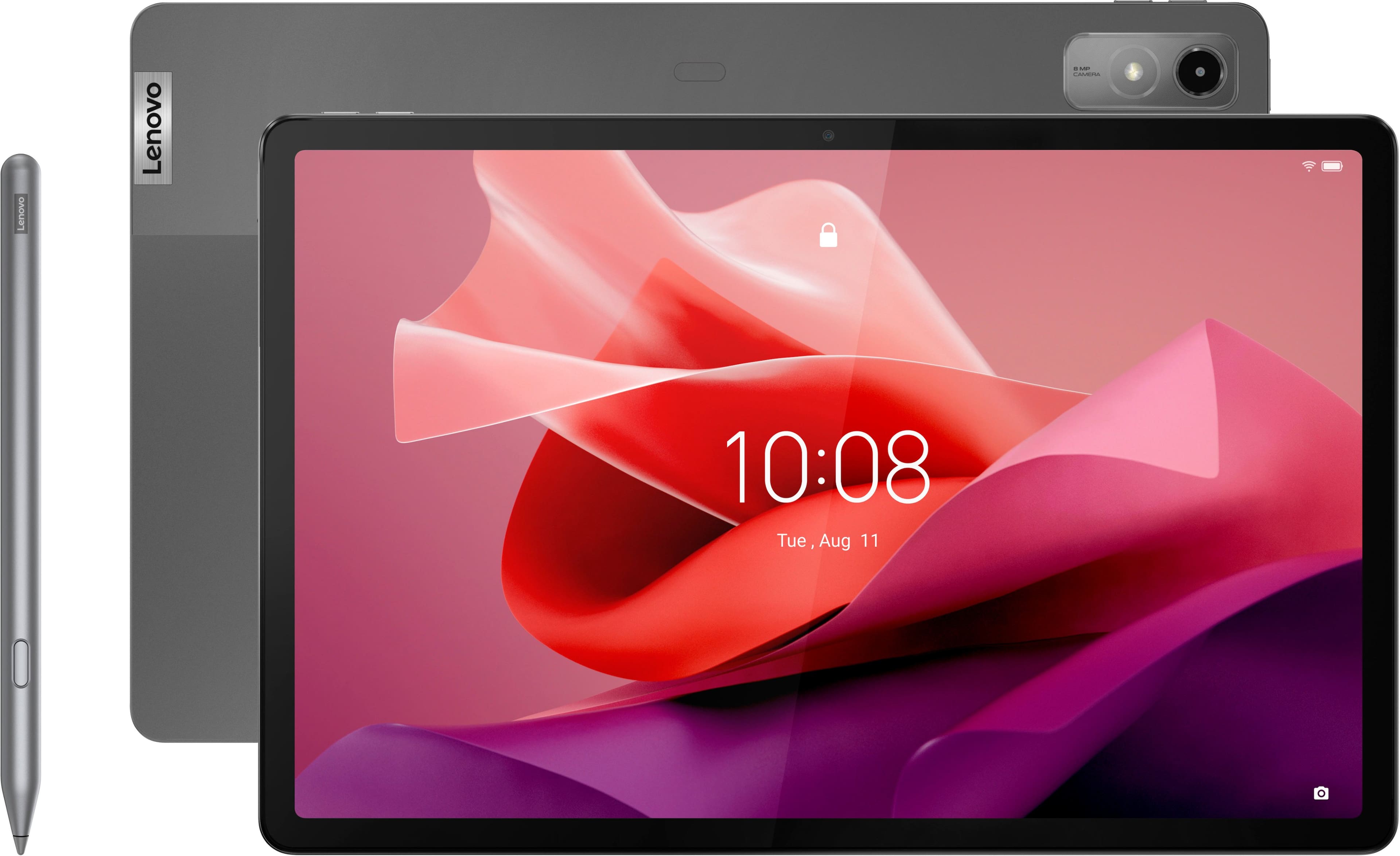 Left. Lenovo - Lenovo - Tab P12 with Lenovo Tab Pen Plus - ZACH0165US - Storm Grey.