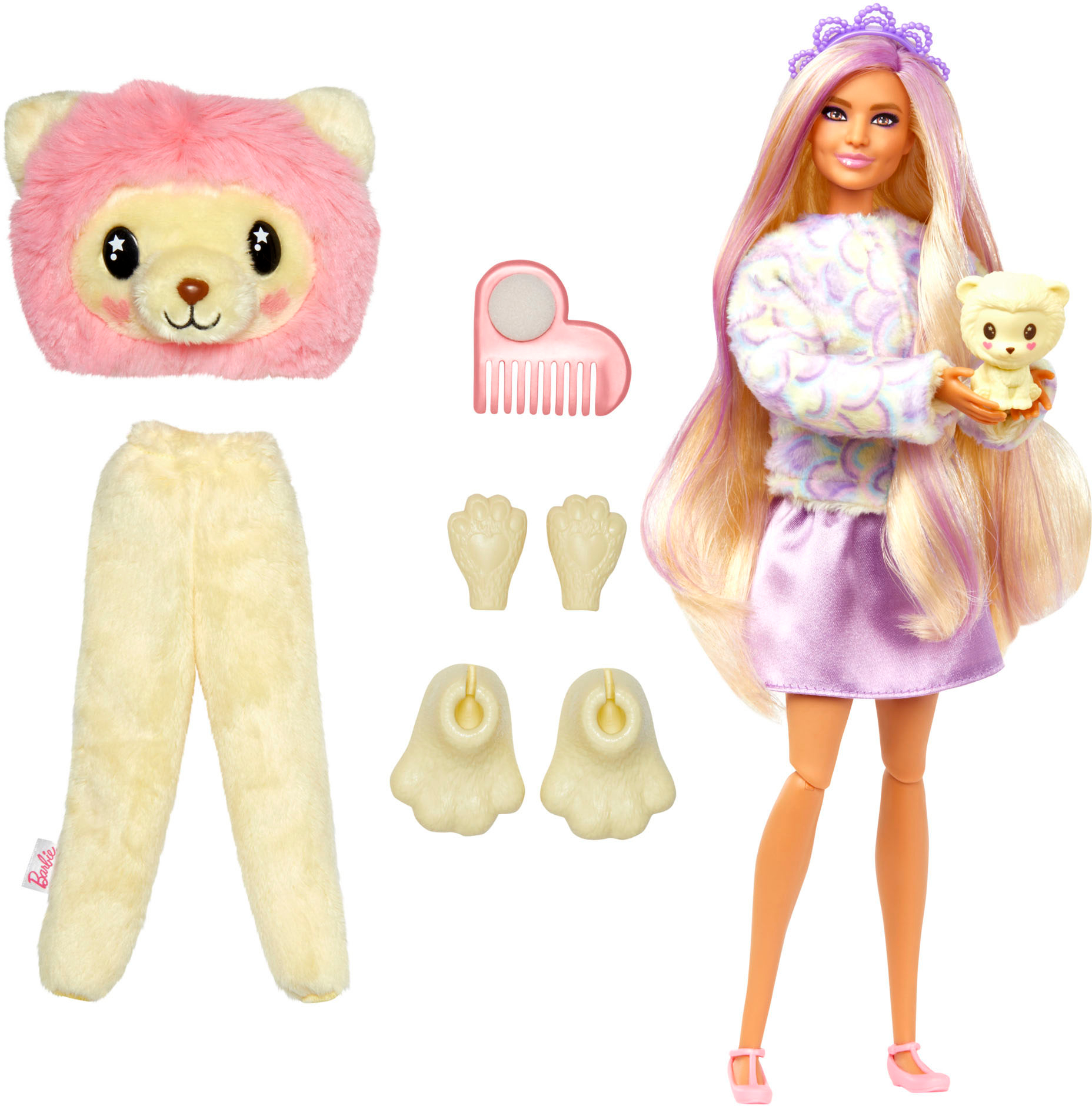 Angle View: Barbie - Color Reveal Cozy Cute Tees Series Lion 11.5" Doll