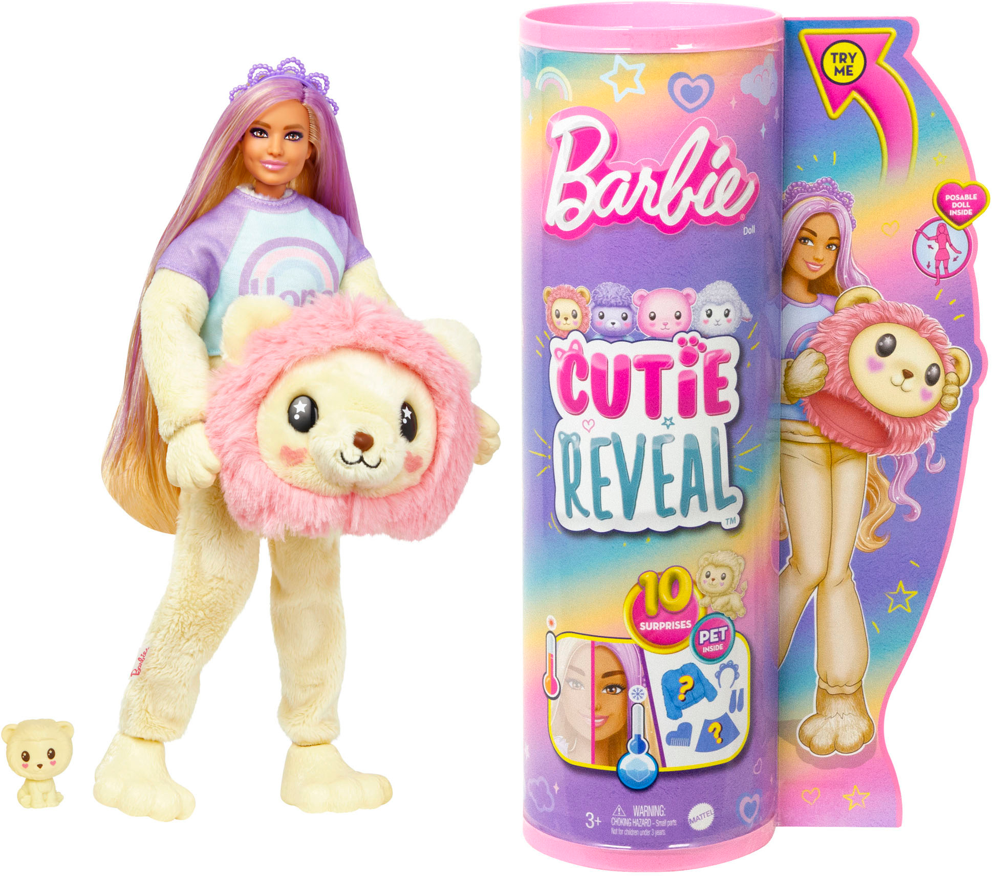 Barbie Color Reveal Cozy Cute Tees Series Lion 11.5 Doll HKR06 - Best Buy
