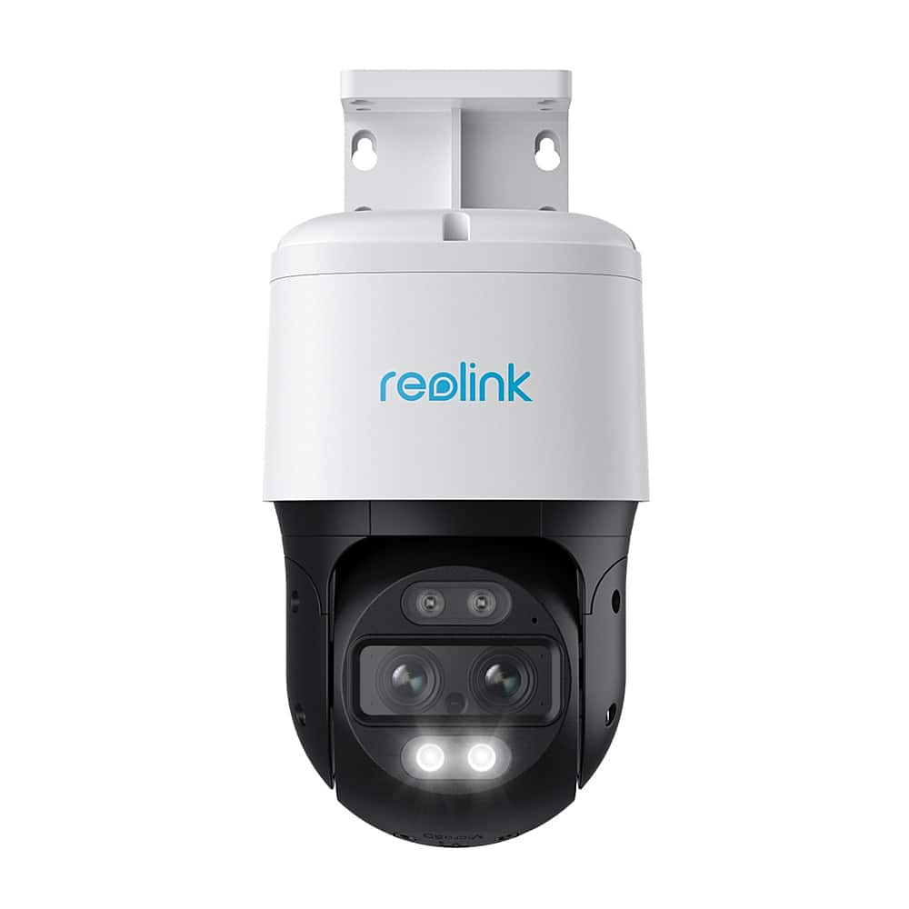 Front. Reolink - Trackmix Series Outdoor PoE 4K/8MP Security Camera with Spotlight - White.