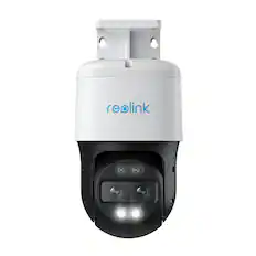Front. Reolink - Trackmix Series Outdoor PoE 4K/8MP Security Camera with Spotlight - White.