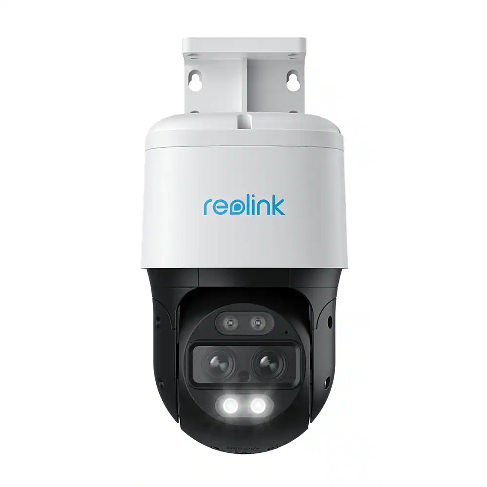 Front. Reolink - Trackmix Series Outdoor PoE 4K/8MP Security Camera with Spotlight - White.