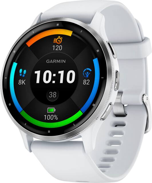 Garmin - Venu 3 GPS Smartwatch 45 mm Fiber-reinforced polymer - Stainless Steel and Whitestone - (2023)
