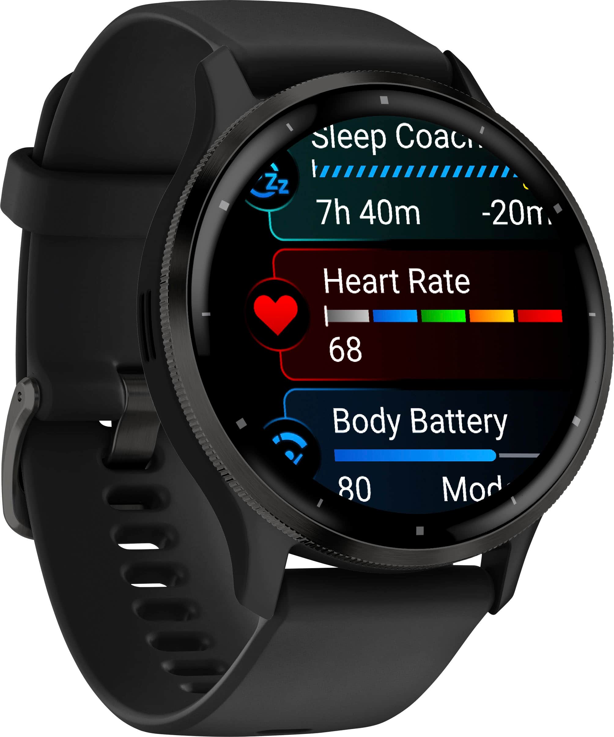 Angle. Garmin - Venu 3 GPS Smartwatch 45 mm Fiber-reinforced polymer - Stainless Steel and Black.