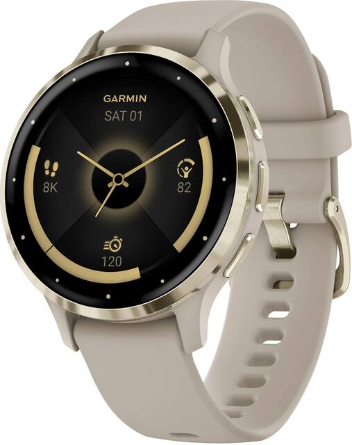 Garmin - Venu 3S GPS Smartwatch 41 mm Fiber-reinforced polymer - Stainless Steel and French Gray - (2023)
