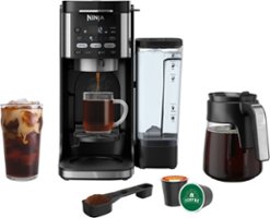 Ninja DualBrew Hot & Iced Coffee Maker, Single-Serve, compatible with K-Cups & 12-Cup Drip Coffee Maker - Black/Stainless Steel - Front_Zoom