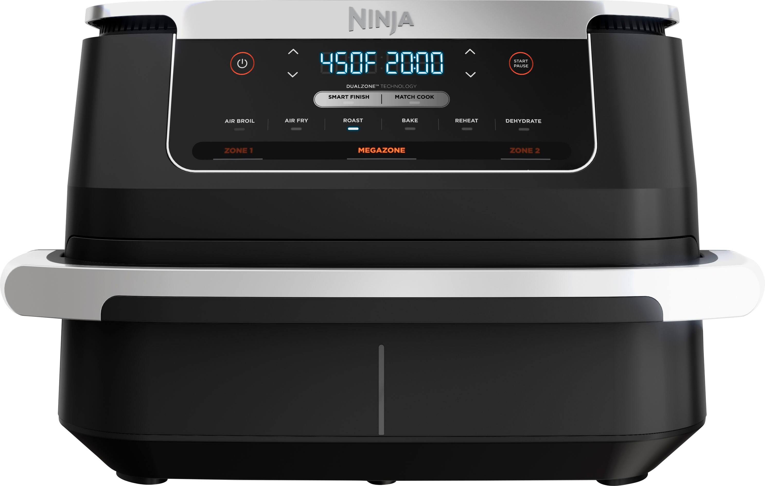 Angle. Ninja - Foodi DualZone FlexBasket Air Fryer with 7-qt MegaZone - Black.