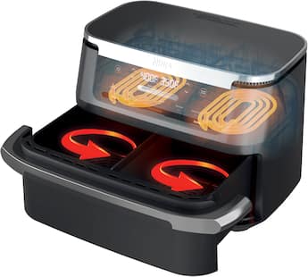 Ninja Foodi DualZone FlexBasket Air Fryer with 7 qt MegaZone Black Ninja Foodi DualZone FlexBasket Air Fryer with 7 qt MegaZone Black