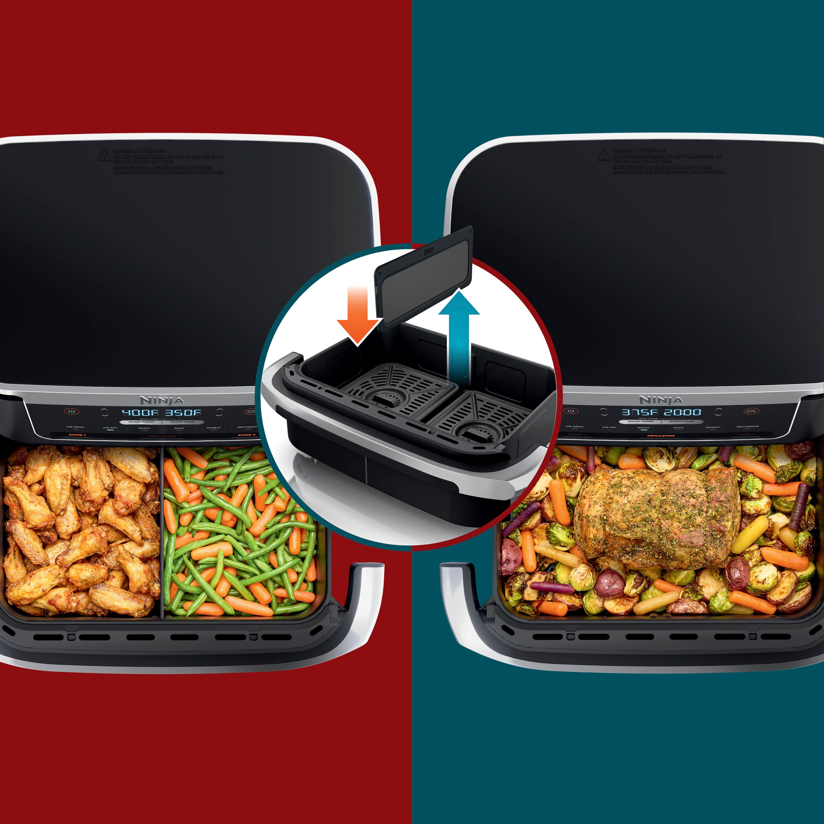 Ninja Foodi DualZone FlexBasket Air Fryer with 7-qt MegaZone Black DZ071 -  Best Buy