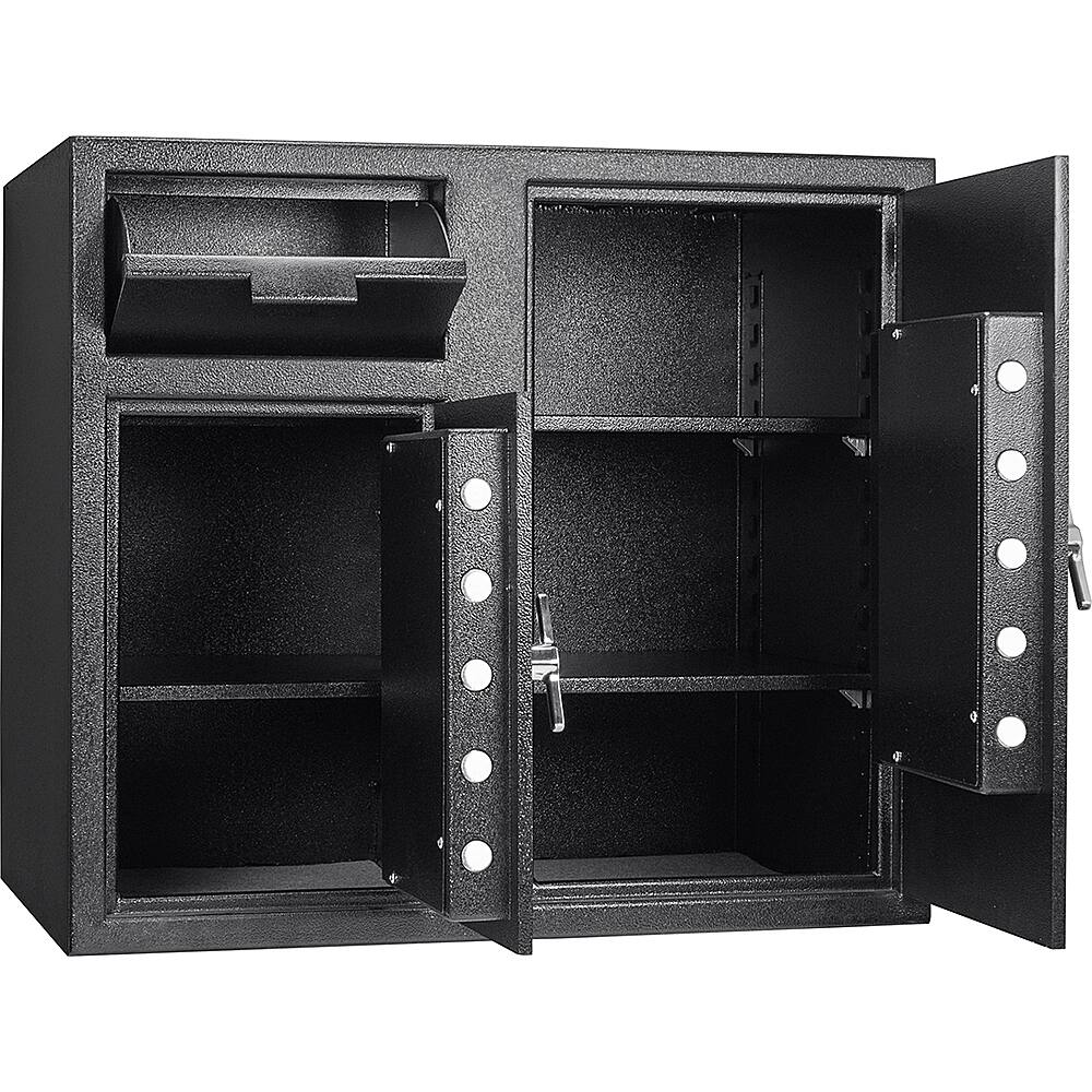 Angle View: Barska - 2.58/4.68 Cu. Ft. Large Two Lock Depository Safe with Digital Keypad - Black