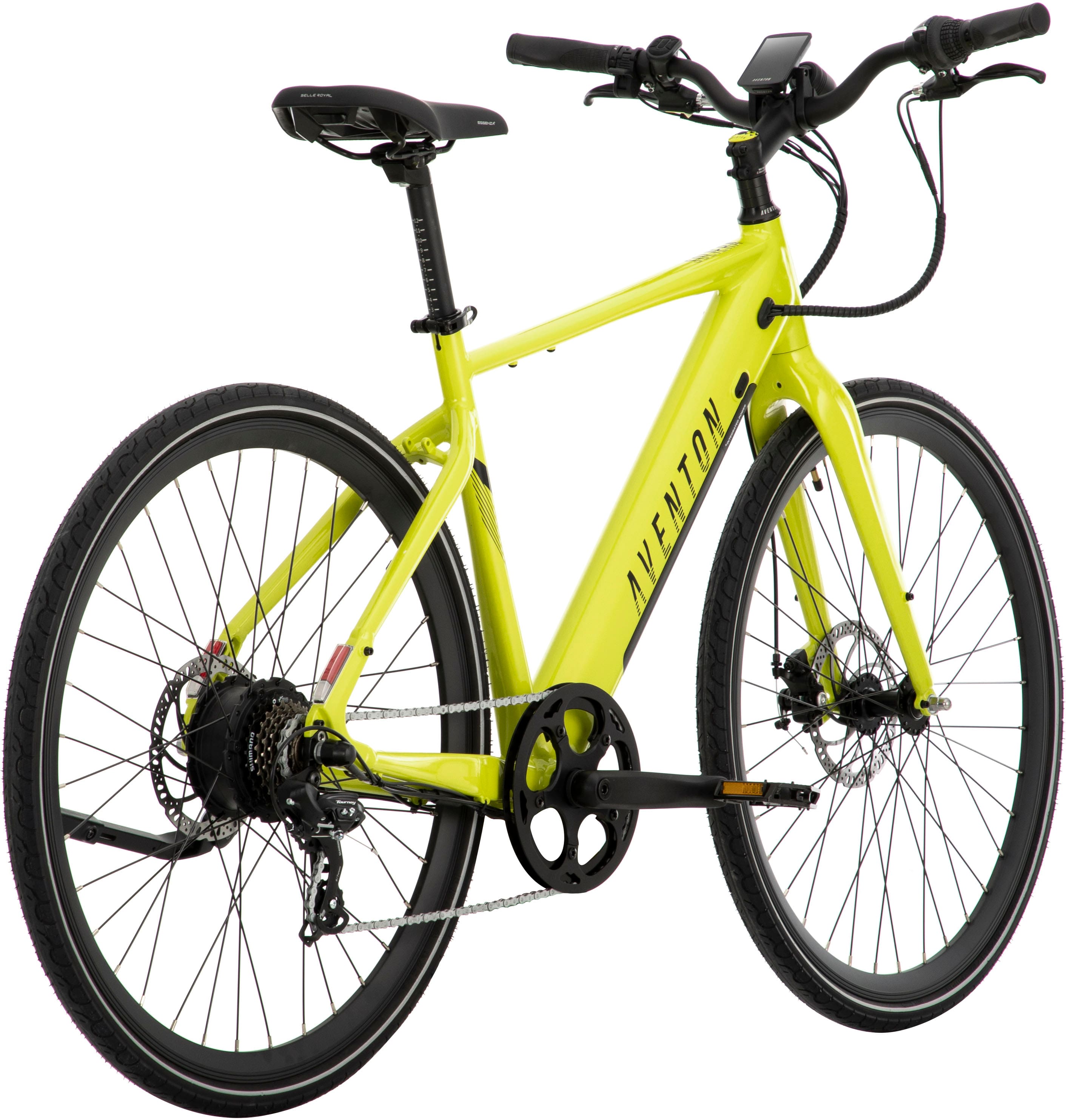 Left View: Aventon - Soltera.2 Speed Step-Through Ebike w/46 mile Max Operating Range and 20 MPH Max Speed - Large - Citrine