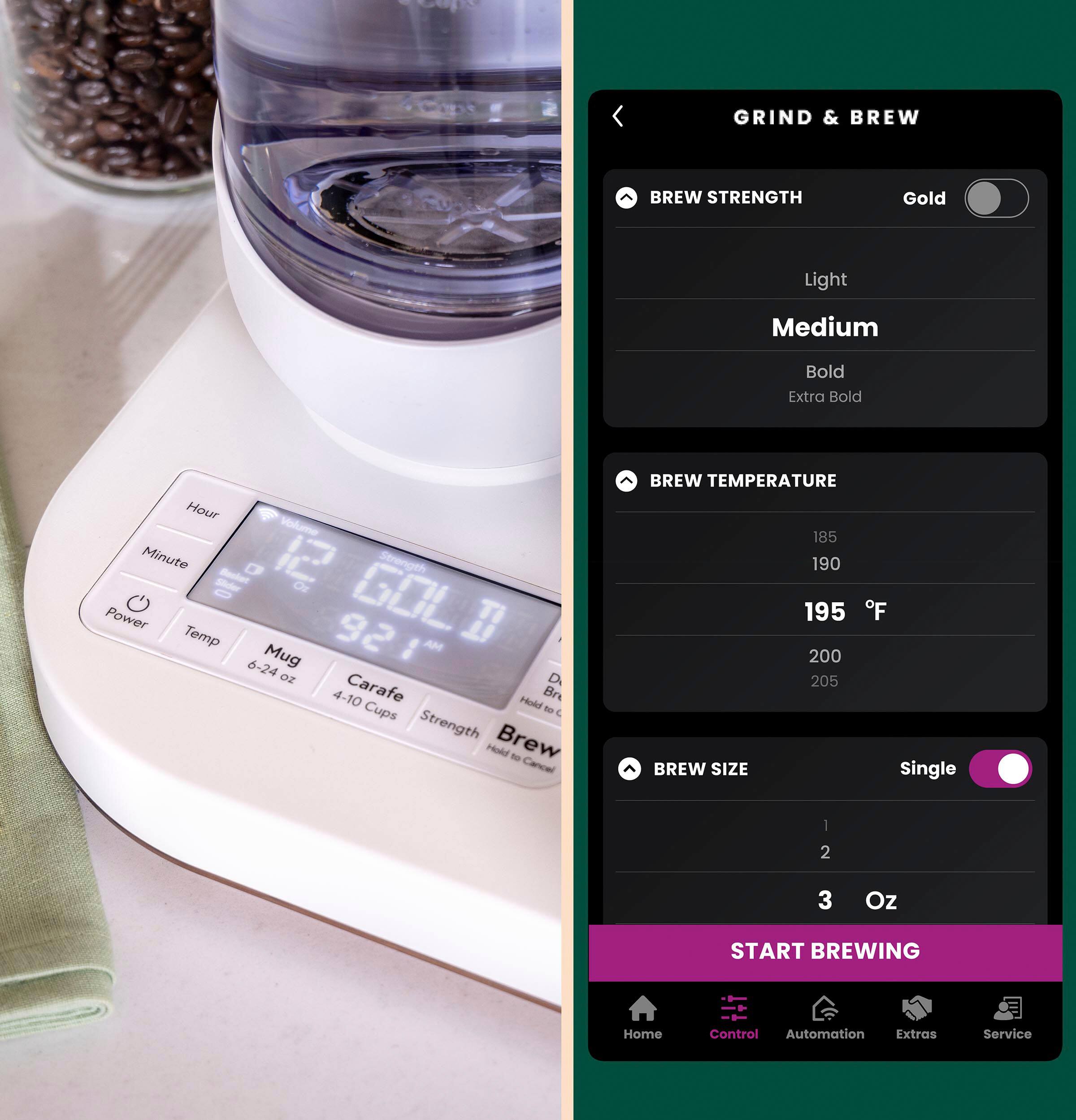 Alt View 18. Café - Grind & Brew Smart Coffee Maker with Gold Cup Standard - Matte White.