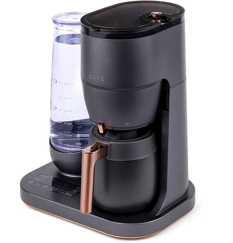 Angle. Café - Grind & Brew Smart Coffee Maker with Gold Cup Standard - Matte Black.