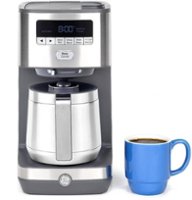 GE - 10 Cup Programmable Coffee Maker with Single Serve and Thermal Carafe - Stainless Steel - Front_Zoom
