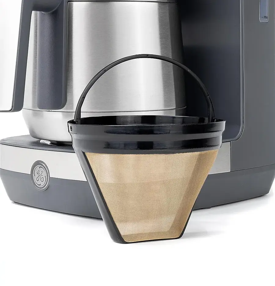 Alt View 11. GE - 10 Cup Programmable Coffee Maker with Single Serve and Thermal Carafe - Stainless Steel.