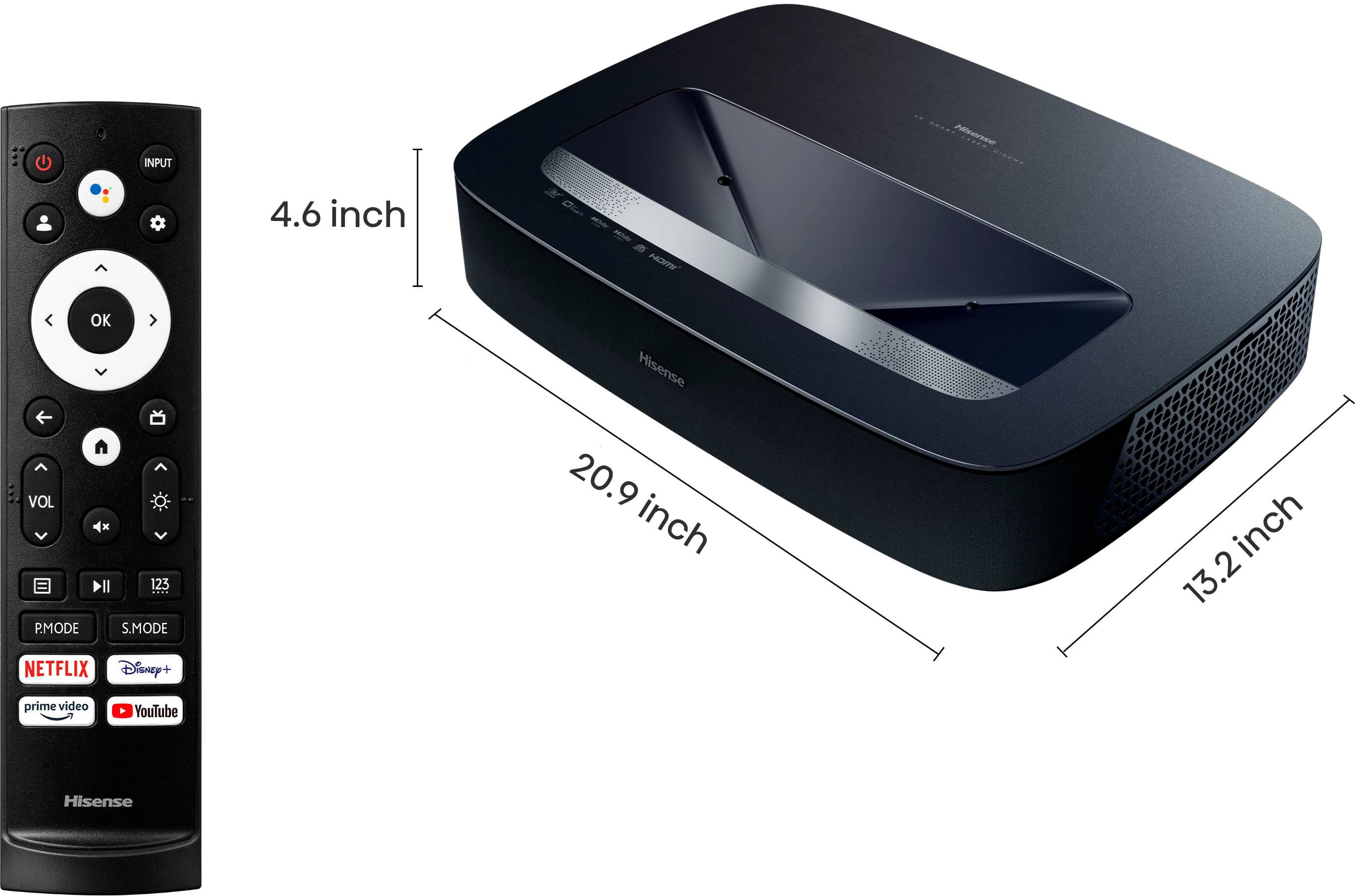 Alt View 13. Hisense - PL1 X-Fusion Laser UST Projector, Variable Screen Size 80"~120", 4K UHD, 2200 Lumens, Dolby Vision & Atmos, Google TV - Gray.