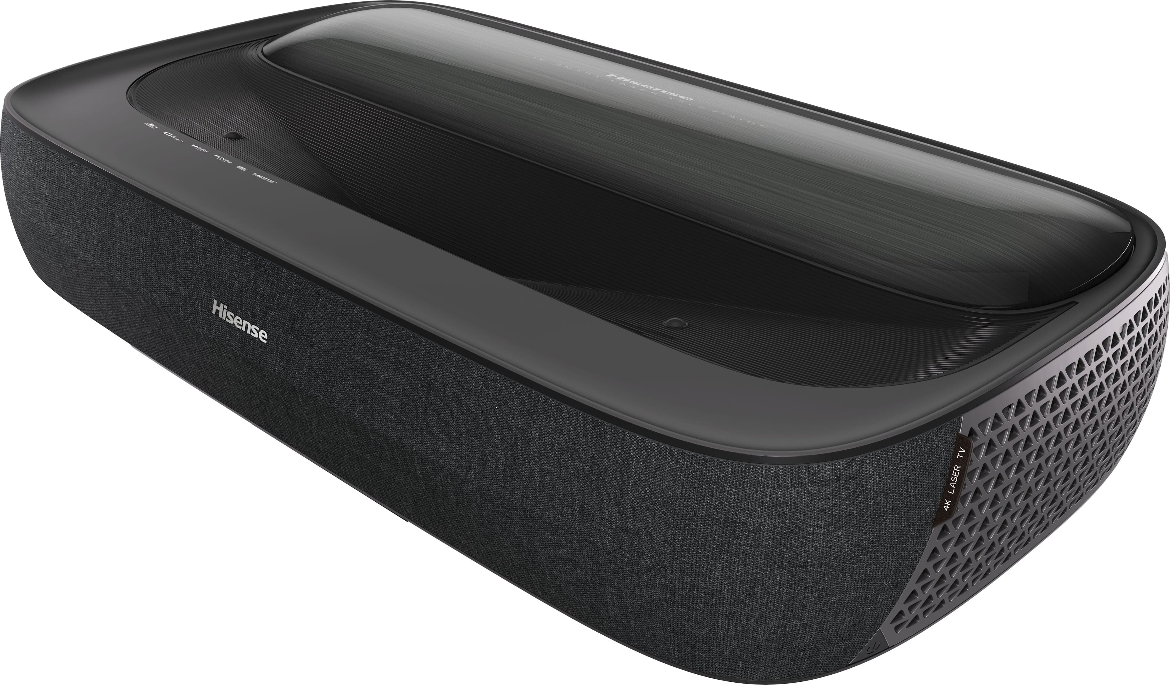 Angle. Hisense - L9H Laser TV TriChroma UST Projector with INCLUDED 100" ALR Screen, 4K UHD, 3000 Lumens, Dolby Vision & Atmos, Google TV - Black.