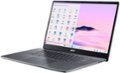 Left. Acer - Chromebook Plus 515 – 15.6" Full HD Laptop  - Intel Core i3-1215U  with 8GB LPDDR5X – 128GB UFS - Steel Gray.