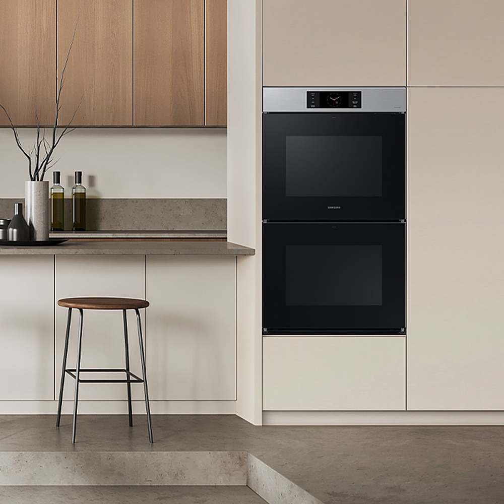 Alt View 11. Samsung - BESPOKE 30" Built-In Electric Convection Double Wall Oven with AI Pro Cooking Camera - Stainless Steel.