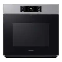 Samsung - BESPOKE 30" Built-In Single Electric Convection Wall Oven with AI Pro Cooking Camera - Stainless Steel - Front_Zoom