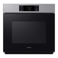 Samsung - BESPOKE 30" Built-In Single Electric Convection Wall Oven with AI Pro Cooking Camera - Stainless Steel - Front_Zoom